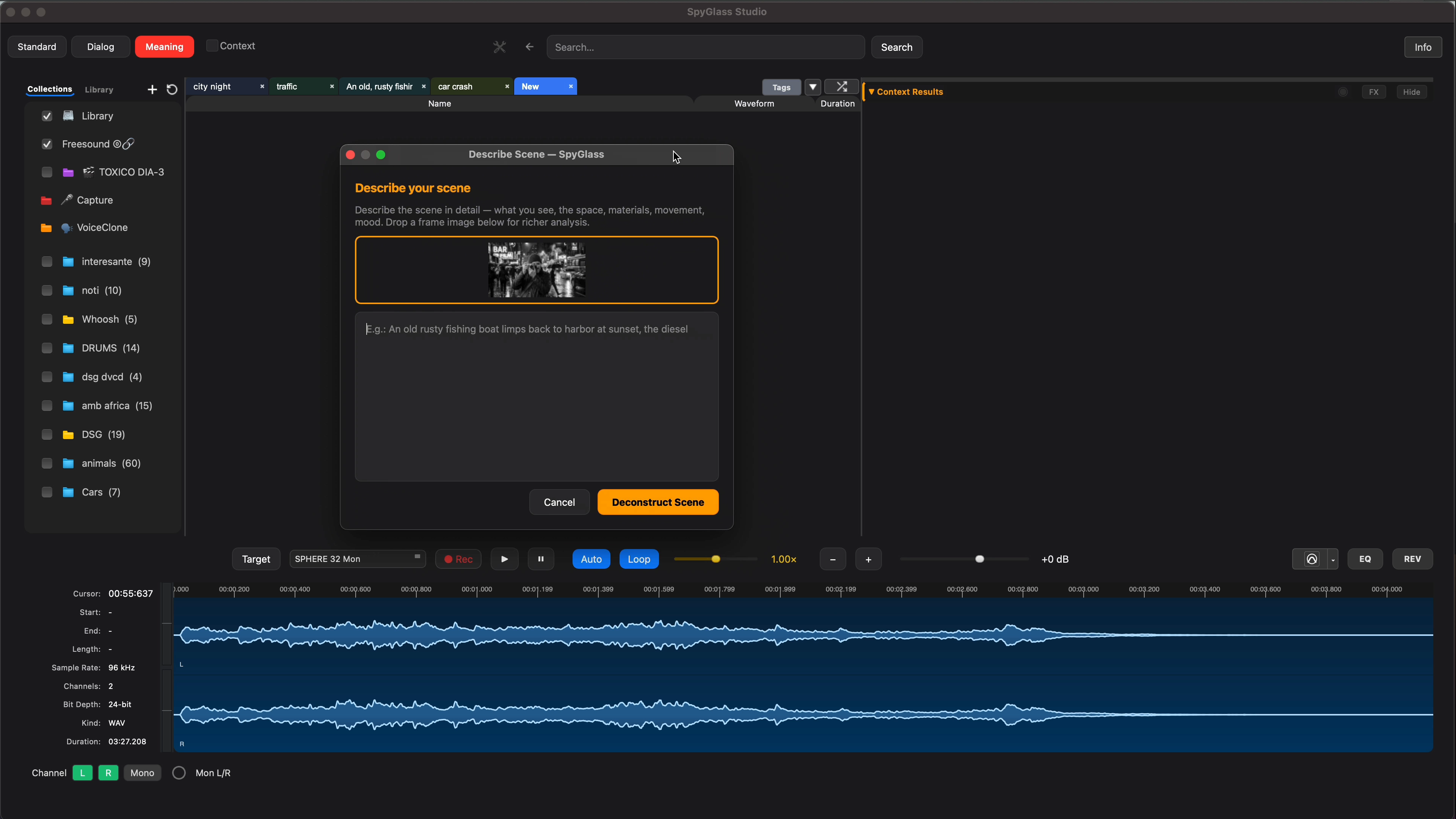 Scene deconstruct walkthrough