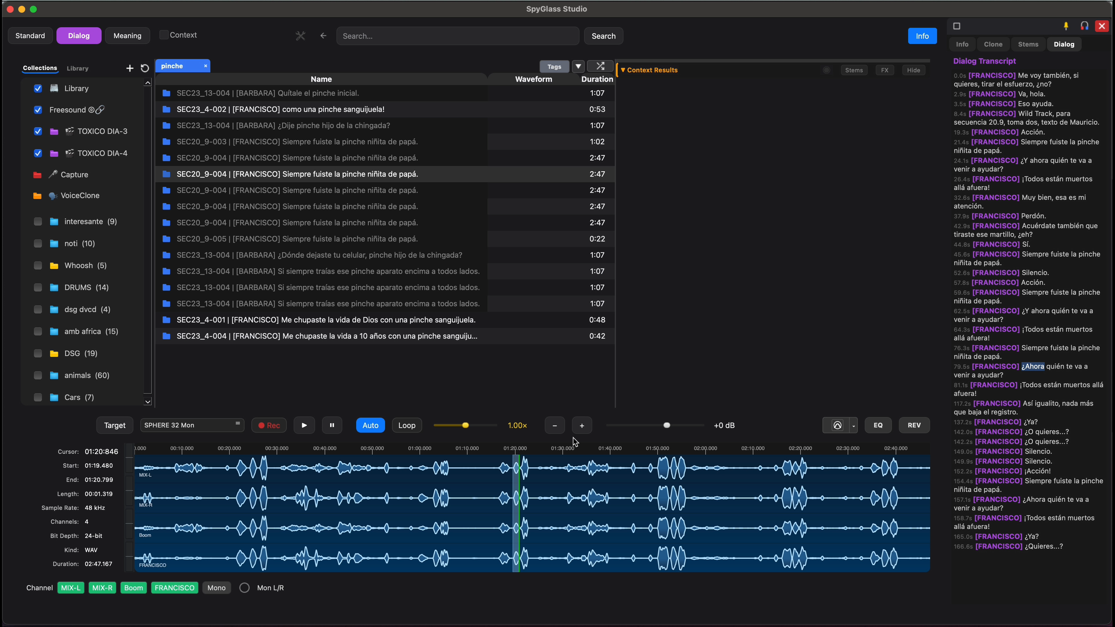 Dialogue search walkthrough